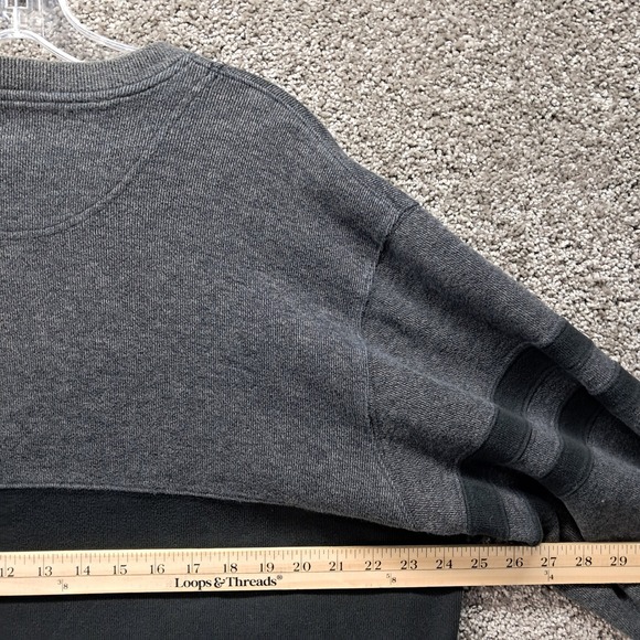 Eddie Bauer Mens Large Tall Grey Black Colorblock Striped Crewneck Sweater - Picture 7 of 8